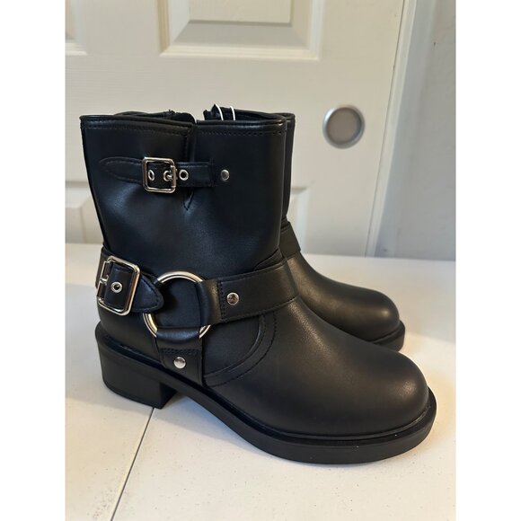 Universal Thread Women Connor Black Ankle Buckle Boots memory foam size 10 NWT - Picture 3 of 7